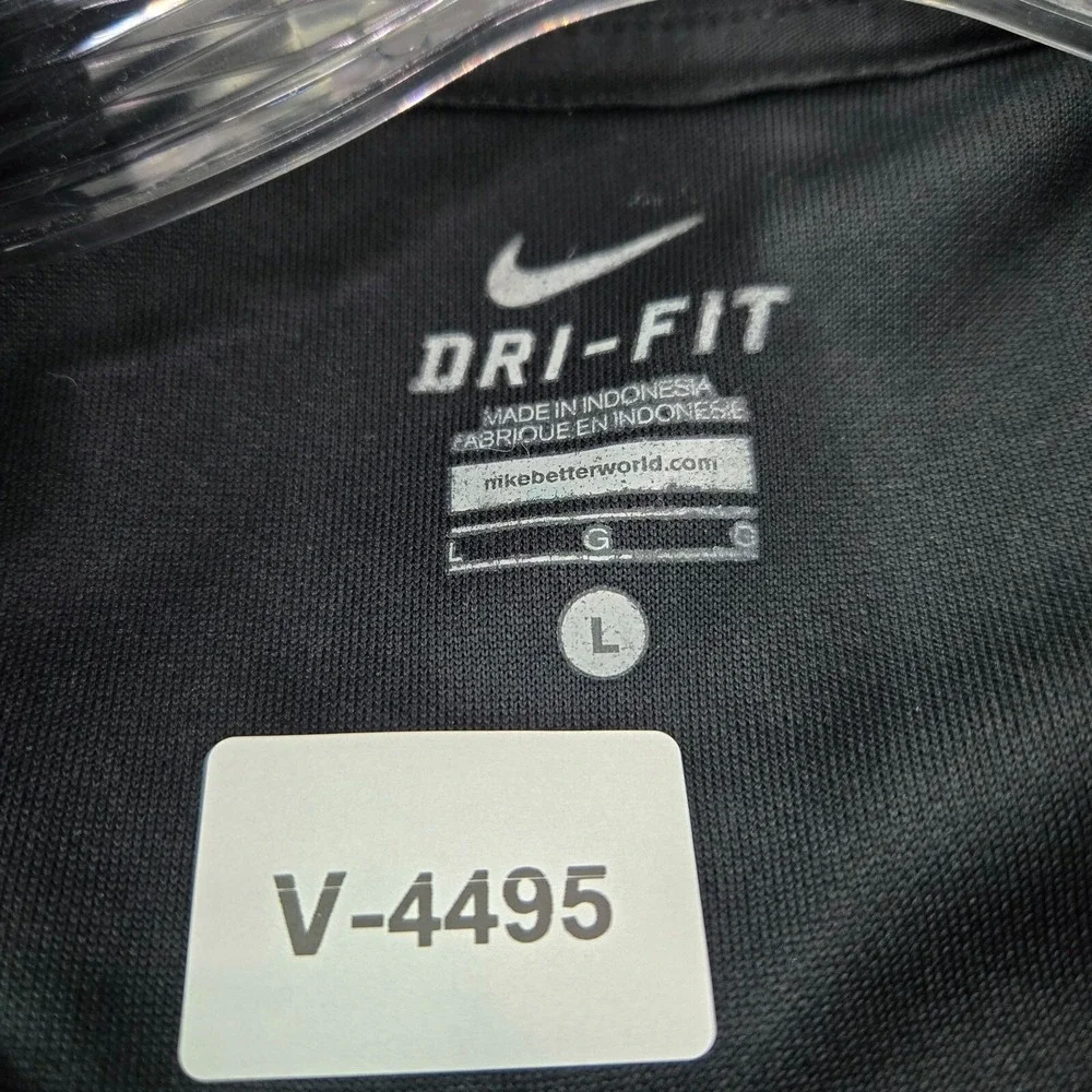 Nike Women Jacket Large Black Track Logo Swoosh Embroidered Pockets Full Zip - Picture 2 of 12